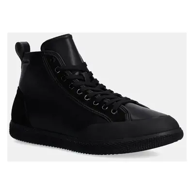 Calvin Klein bőr sportcipő HIGH TOP LACE UP fekete, HM0HM01586