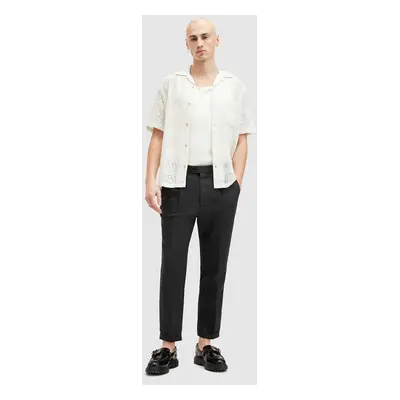 AllSaints vászon nadrág CROSS TALLIS TROUSER fekete, chino, M006TA