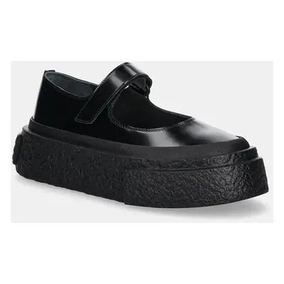 MM6 Maison Margiela bőr félcipő fekete, női, platformos, S66WS0105.P7983