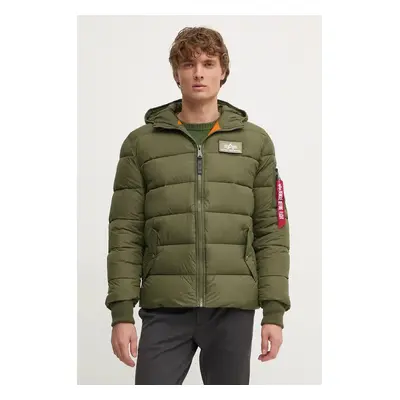 Alpha Industries rövid kabát Hooded Puffer Alpha FD férfi, zöld, téli