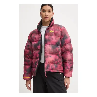 Helly Hansen kifordítható dzseki YU REVERSIBLE PUFFER női, rózsaszín, téli, oversize