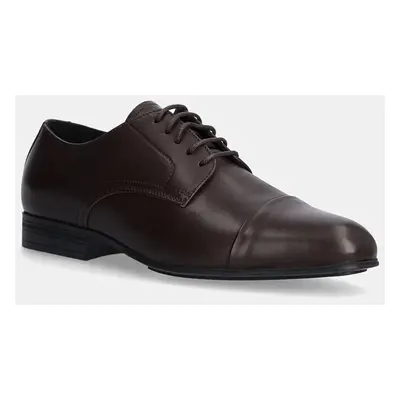 Calvin Klein félcipő DERBY CAP TOE barna, férfi, HM0HM01540