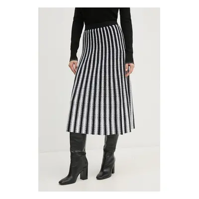 DIANE VON FURSTENBERG szoknya fekete, midi, harang alakú, DVFKN3S005