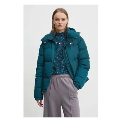 Tommy Jeans pehelydzseki női, zöld, téli, oversize, DW0DW18610