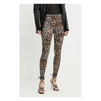 Elisabetta Franchi legging barna, női, mintás, PA05647E2