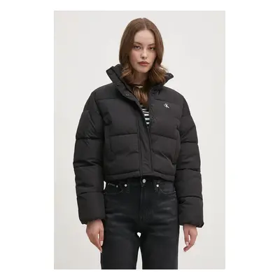 Calvin Klein Jeans rövid kabát női, fekete, téli, oversize, J20J224615