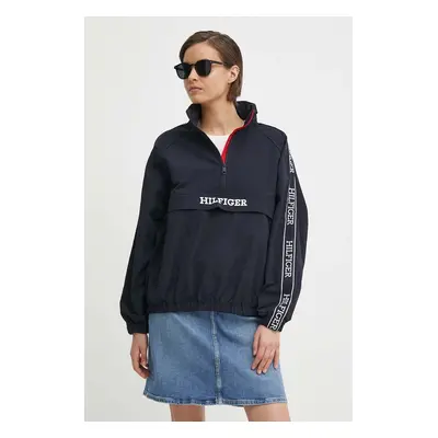 Tommy Hilfiger rövid kabát női, sötétkék, átmeneti, oversize, WW0WW41507