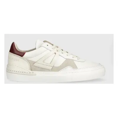 Tommy Hilfiger bőr sportcipő TH LAB COURT SNEAKER fehér, FM0FM04267