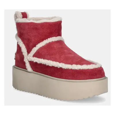 Inuikii velúr hócipő Inuikii X Coccinelle Classic Low Shearling rózsaszín