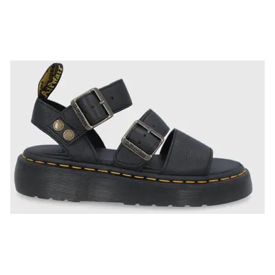 Dr. Martens bőr szandál Gryphon Quad fekete, női, platformos