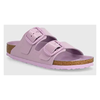 Birkenstock bőr papucs Arizona Big Buckle lila, női