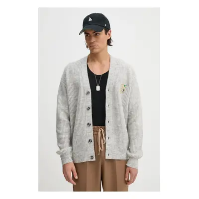 Drôle de Monsieur gyapjú kardigán Le Cardigan D Raisin szürke, E.CA130.PA021.GY Le Cardigan D Ra