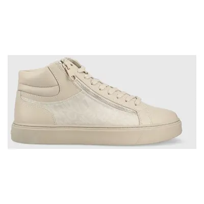 Calvin Klein sportcipő HIGH TOP LACE UP W/Z bézs, HM0HM01046