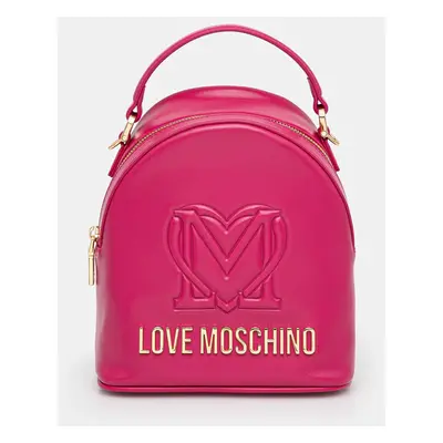 Love Moschino bőr hátizsák rózsaszín, női, kis, nyomott mintás, JC4361PP0L