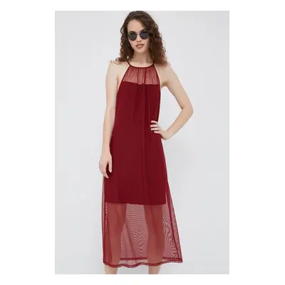 Dkny ruha bordó, maxi, egyenes