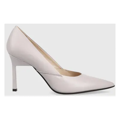 Calvin Klein bőr tűsarkú GEO STILETTO PUMP lila, HW0HW01769