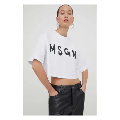 MSGM pamut póló női, fehér