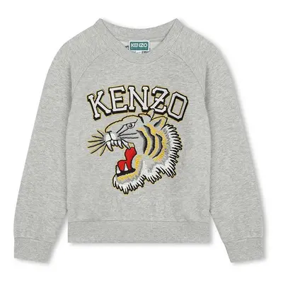 Kenzo Kids gyerek melegítőfelső pamutból szürke, nyomott mintás