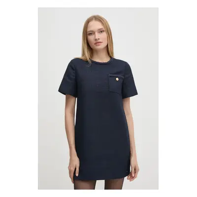 Tommy Hilfiger ruha sötétkék, mini, egyenes, WW0WW43560