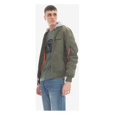 Alpha Industries rövid kabát MA-1 TT Hood BP Ref. 1 férfi, zöld, átmeneti