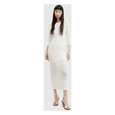 AllSaints ruha BRIAR DRESS fehér, midi, egyenes, W126DA