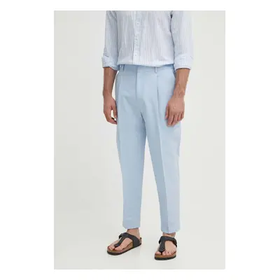 Calvin Klein nadrág vászonkeverékből chino, K10K112879