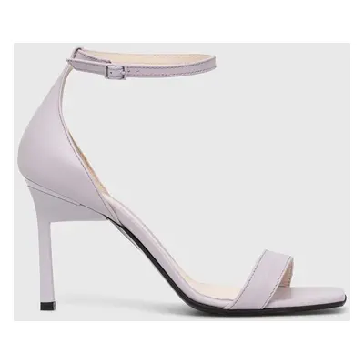 Calvin Klein bőr szandál GEO STILETTO SANDAL lila, HW0HW01610