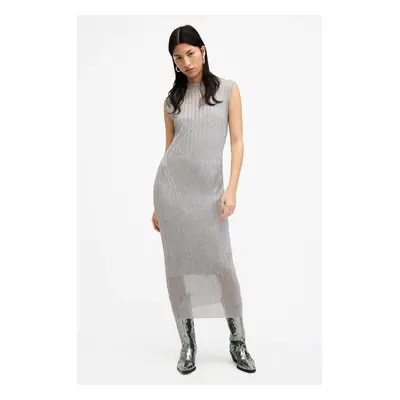 AllSaints ruha PATRICE DRESS szürke, midi, testhezálló, W216DA