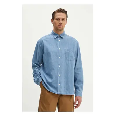 A.P.C. farmering chemise math férfi, galléros, relaxed, COGXX-H12584