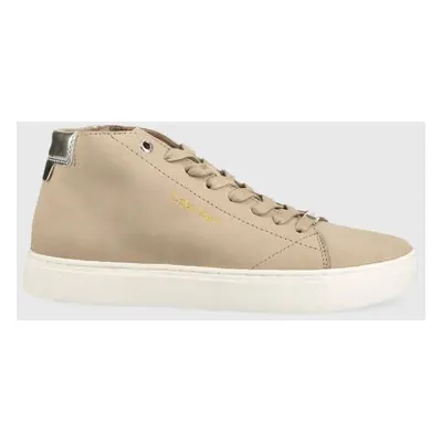 Calvin Klein velúr sportcipő Cupsole Unlined High Top bézs