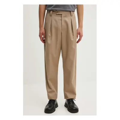 A.P.C. gyapjú nadrág pantalon renato bézs, egyenes, WVBBF.H08428