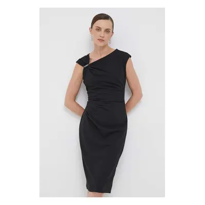 Dkny ruha fekete, midi, egyenes