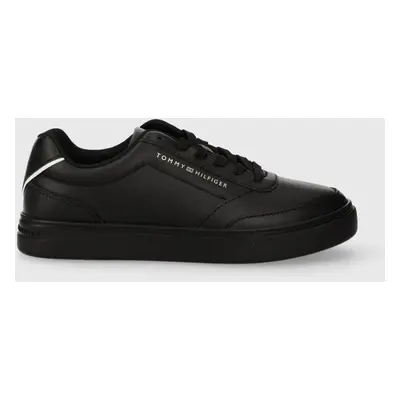 Tommy Hilfiger bőr sportcipő TH ELEVATED CLASSIC SNEAKER fekete, FW0FW07567