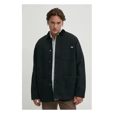 Dickies rövid kabát Duck High Pile Flce Line Chore Jacket férfi, fekete, átmeneti, DK0A4XGA