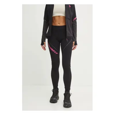 Dynafit sport legging Winter Running fekete, női, nyomott mintás, 08.0000070945