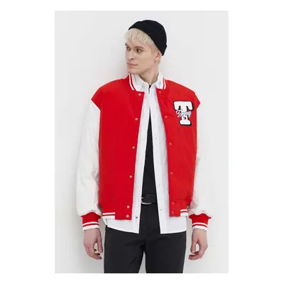 Tommy Jeans bomber dzseki férfi, piros, téli, oversize