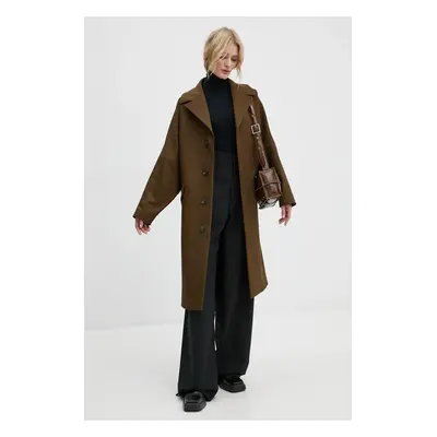 MM6 Maison Margiela kabát női, zöld, átmeneti, oversize, S62AA0087.M35222