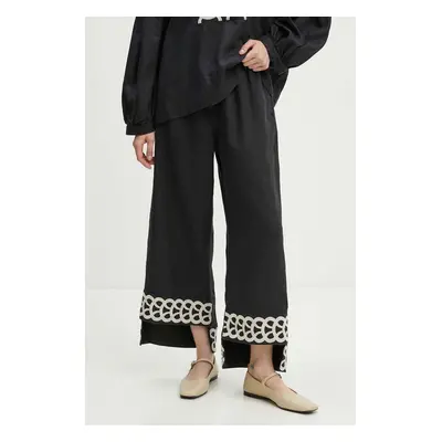 By Malene Birger lennadrág MIRABELLOS fekete, magas derekú culotte, Q70967011