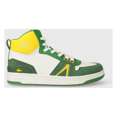 Lacoste bőr sportcipő L001 Leather Colorblock High-Top zöld, 45SMA0027