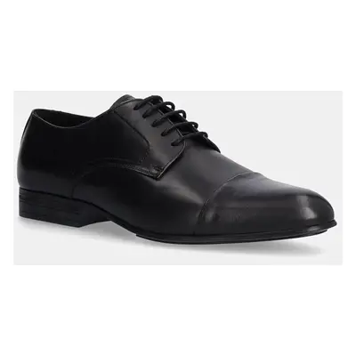 Calvin Klein félcipő DERBY CAP TOE fekete, férfi, HM0HM01540