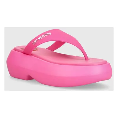 Love Moschino flip-flop rózsaszín, női, platformos, JA28097I0II39604