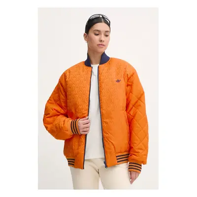 adidas Originals kifordítható bomber dzseki 70s Reversible Oversized Bomber Jacket női, narancss