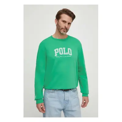 Polo Ralph Lauren felső zöld, férfi, nyomott mintás