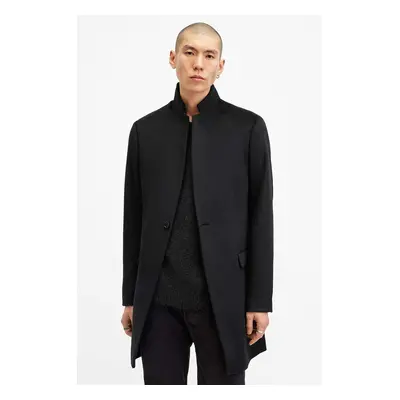 AllSaints kabát gyapjú keverékből HARGROVE COAT fekete, átmeneti, M038OB