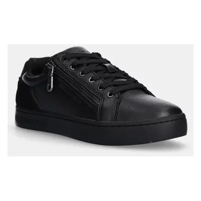 Calvin Klein Jeans bőr sportcipő CLASSIC CUPSOLE ZIP LOW IN fekete, YM0YM01254