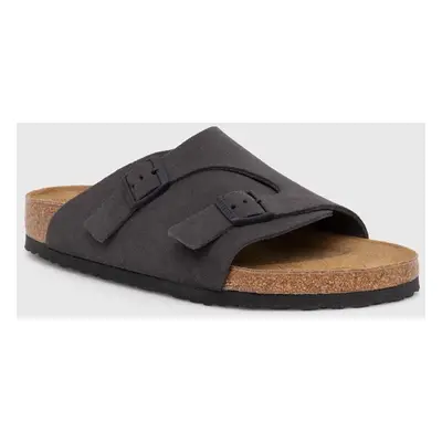 Birkenstock papucs velúrból Zürich szürke, férfi