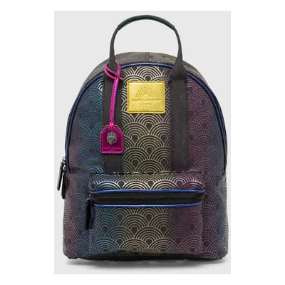 Kurt Geiger London hátizsák SOUTHBANK LG BACKPACK fekete, női, kis, mintás