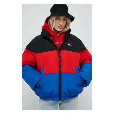 Tommy Jeans rövid kabát női, fekete, téli, oversize