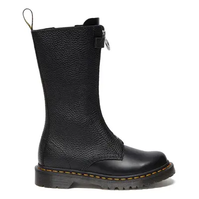 Dr. Martens bőr csizma 1b99 Frnt Zip fekete, női, lapos talpú, DM32053001