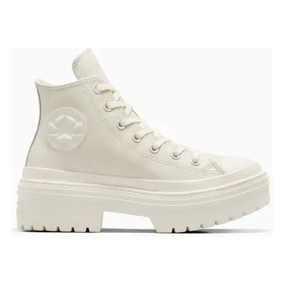 Converse bőr sneaker Chuck Taylor All Star Lugged Heel fehér, női, A10370C